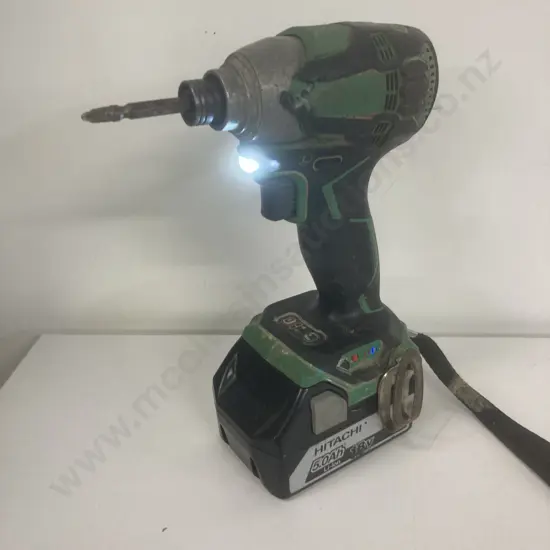 Hikoki 18V Cordless Impact Driver & Hitachi 5.0Ah Battery, Working (No Charger)